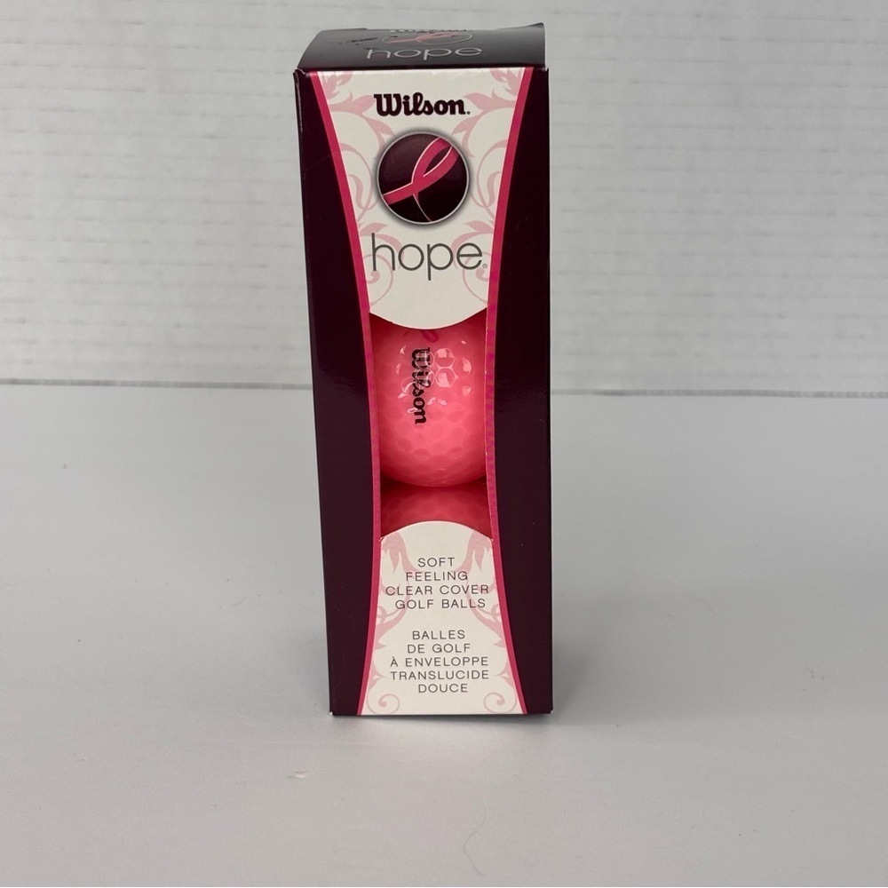 Wilson Hope Breast Cancer Clear Cover Hot Pink Golf Balls 3pk Sleeve